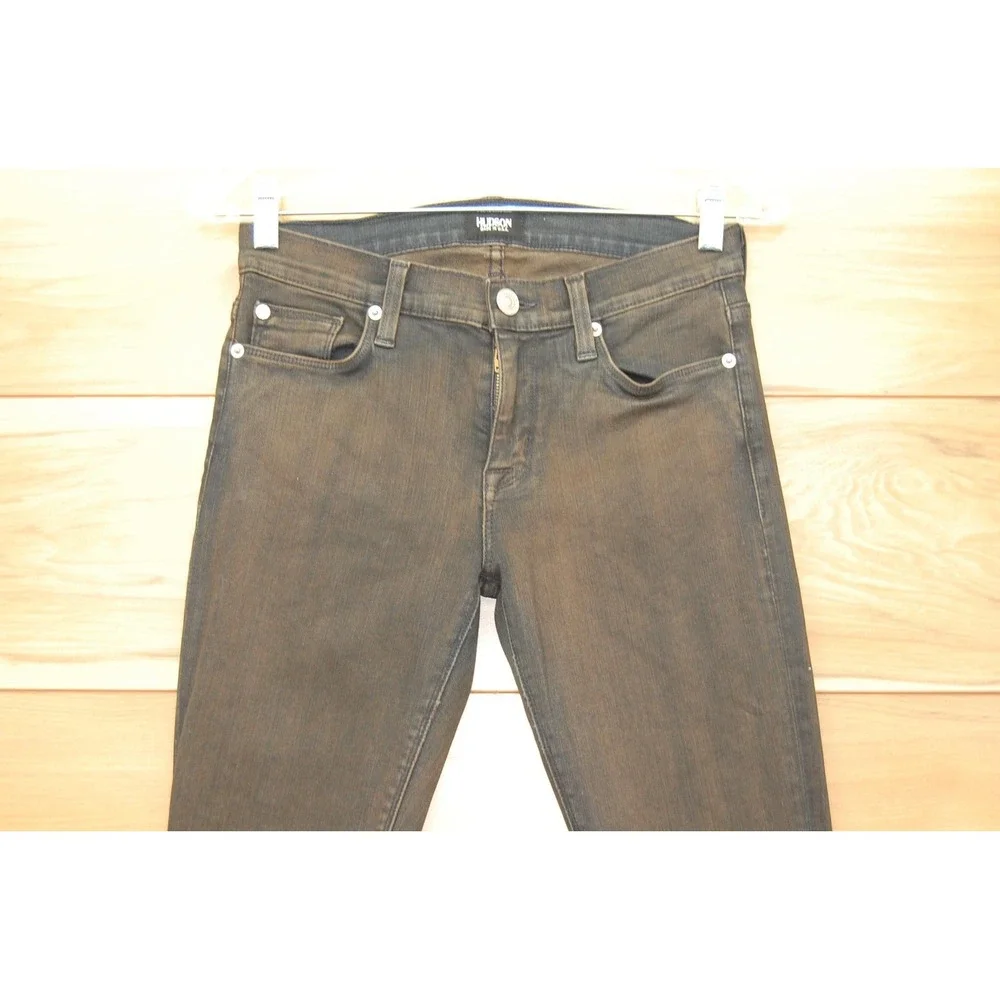 Hudson Jeans Womens 25 Black Nico Super Skinny‎ Midrise Stretch Denim Made USA